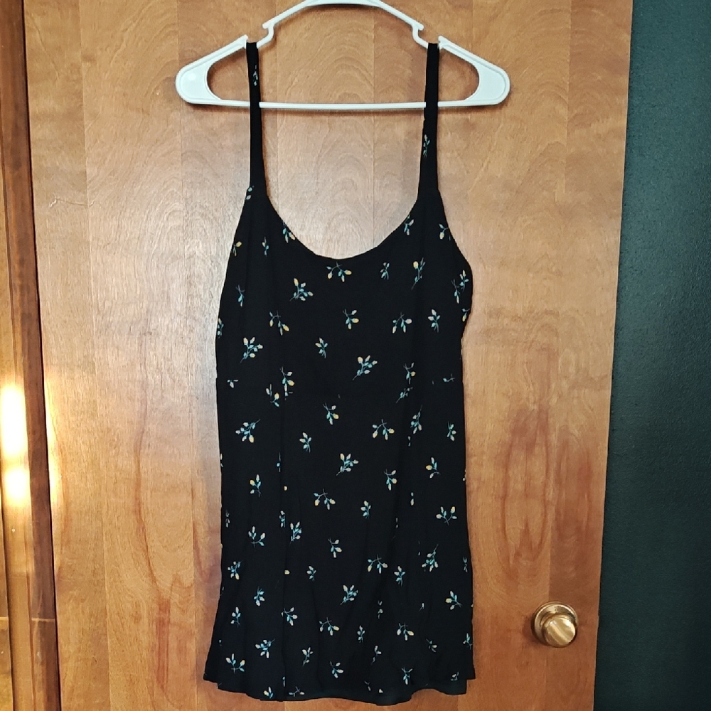 Lulu's Black Floral Mini Dress